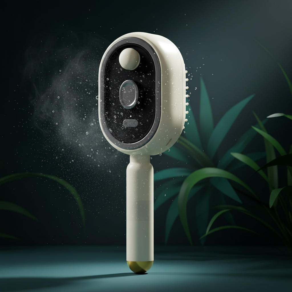 Electric Spray Massage Comb beauty shot with mist